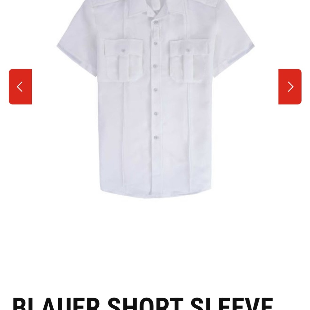 Blauer Men's Short Sleeve White Button-Front Utility Shirt